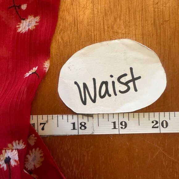 Abercrombie & Fitch Red Floral Sheer Short-Sleeve babydoll Dress S - Picture 4 of 8